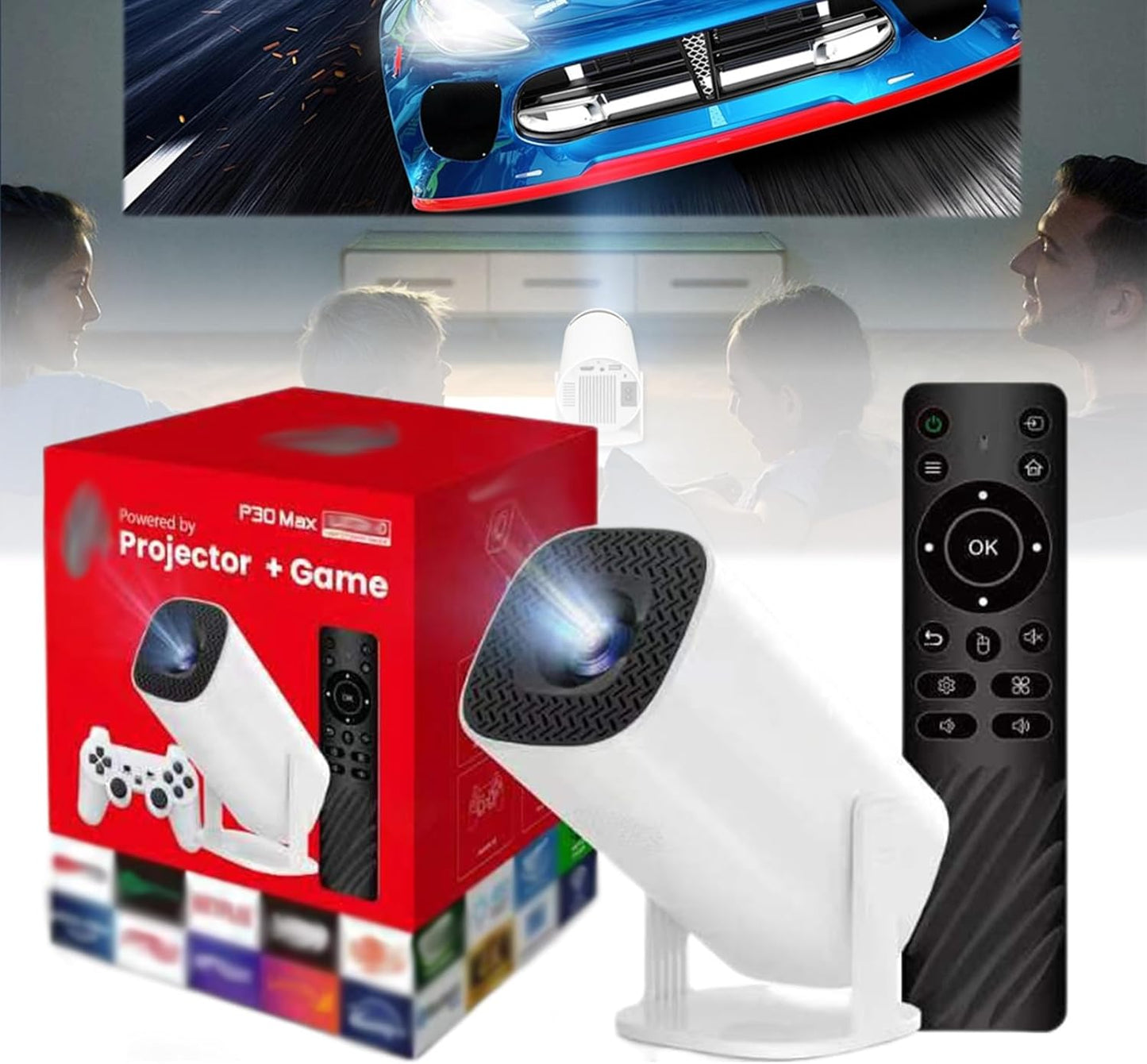 Smart Projecteur Androide 4K + Jeux Tout-en-Un (2 mois de garantie)✨