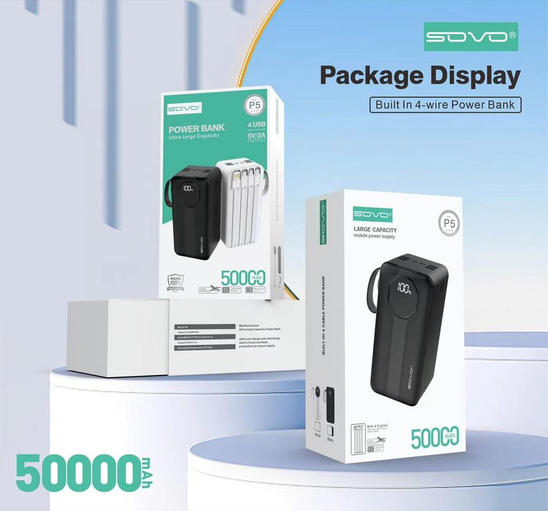 50.000mAh avec recharge solaire original (2 mois de garantie)