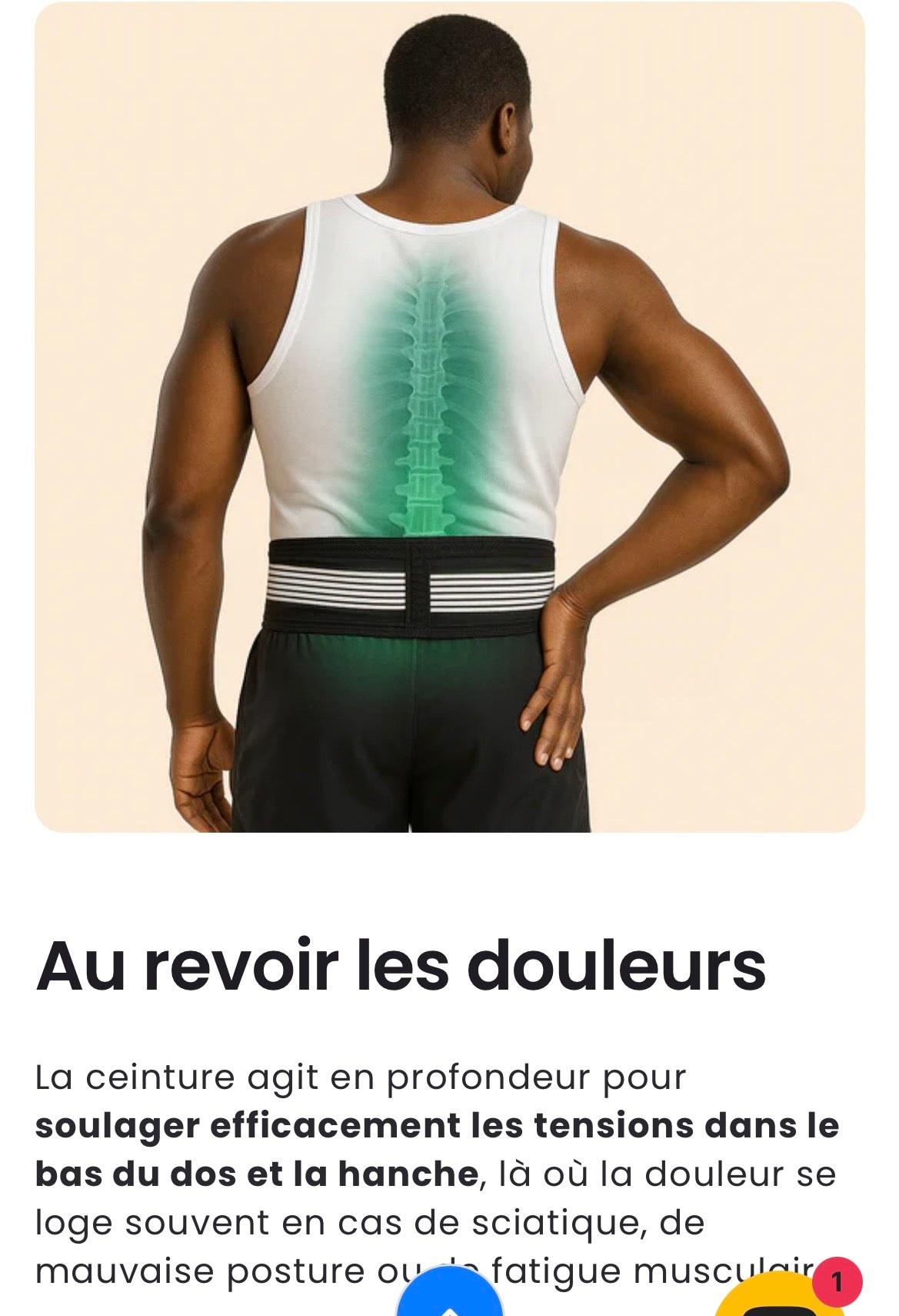Ceinture lombaire dite STOP✋ AUX DOULEURS LOMBAIRES ET SCIATIQUE aujourd’hui