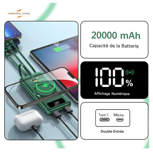 20.000mah Recharge sans fil multifonctions