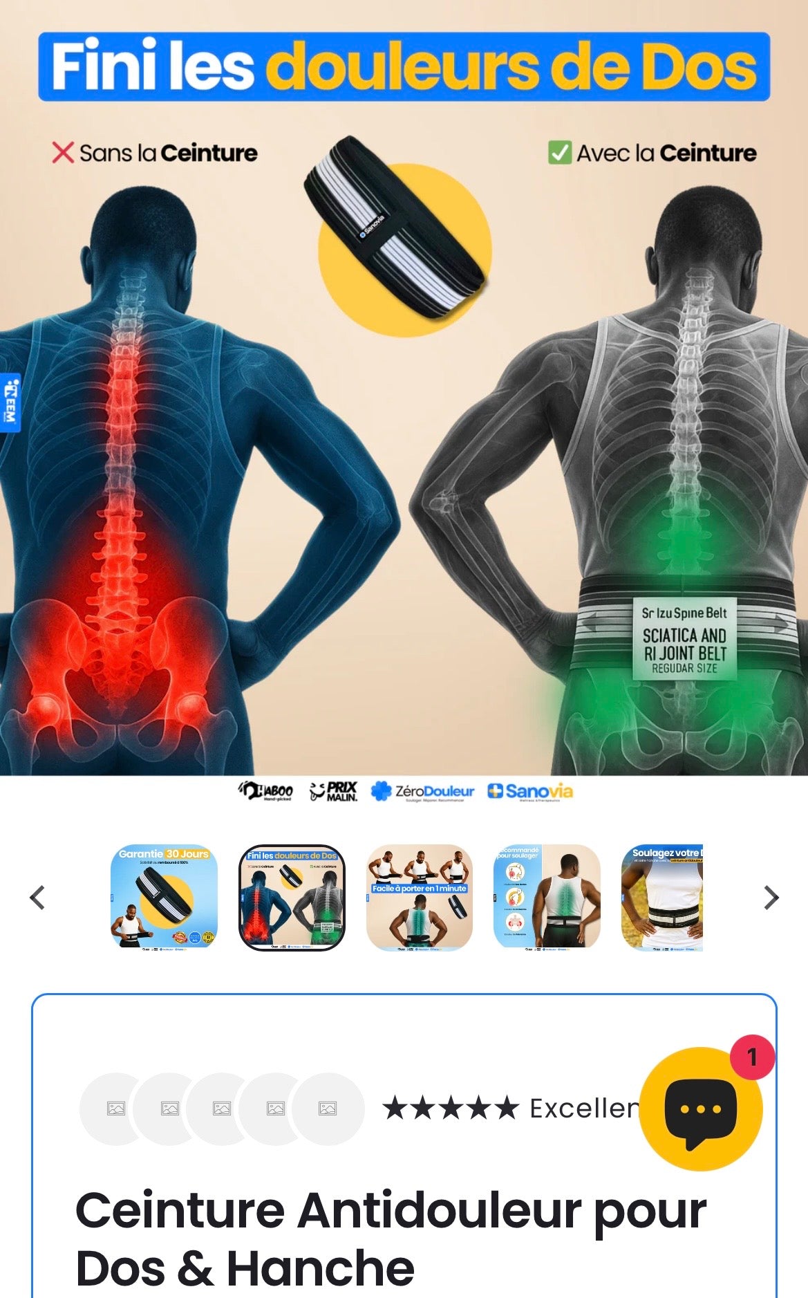 Ceinture lombaire dite STOP✋ AUX DOULEURS LOMBAIRES ET SCIATIQUE aujourd’hui