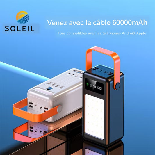 60.000mAh original (2 mois de garantie) avec lampe led
