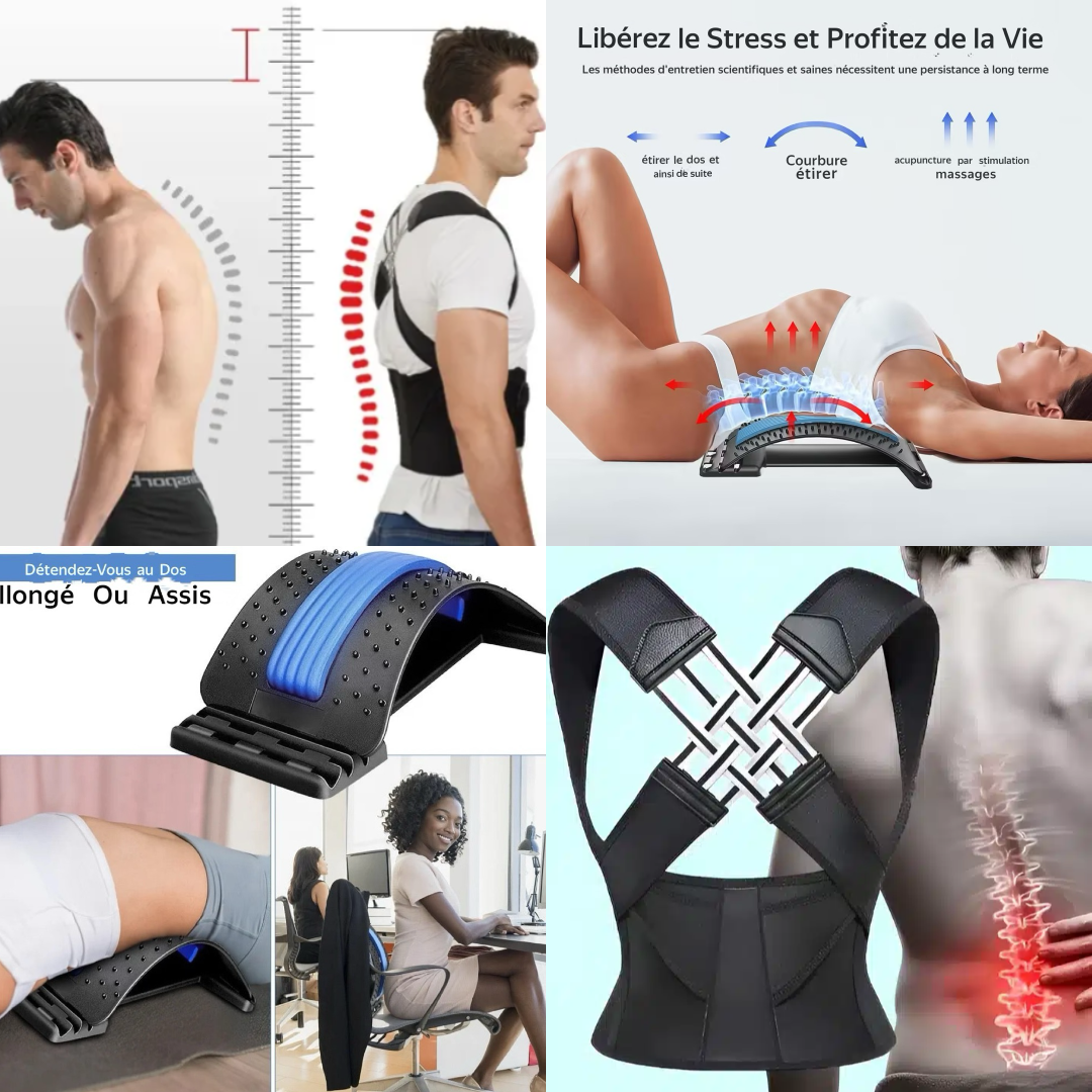 Pack Anti Mal de Dos: Civière Dorsale + Correcteur de Posture
