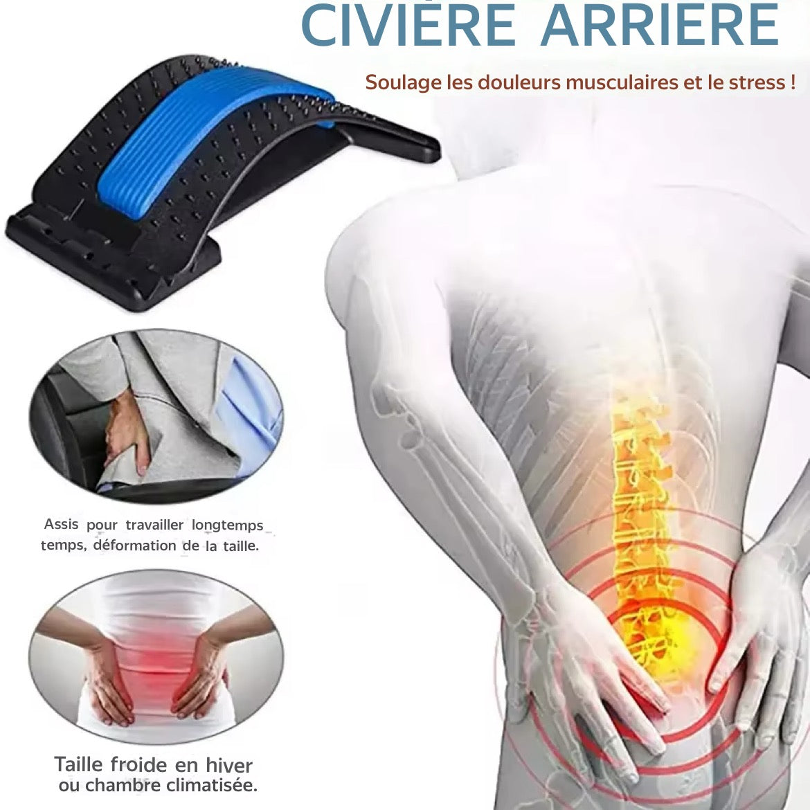 Pack Anti Mal de Dos: Civière Dorsale + Correcteur de Posture